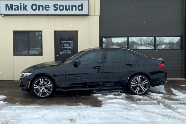 2024 BMW 330i with performance window film installation in North Bay
